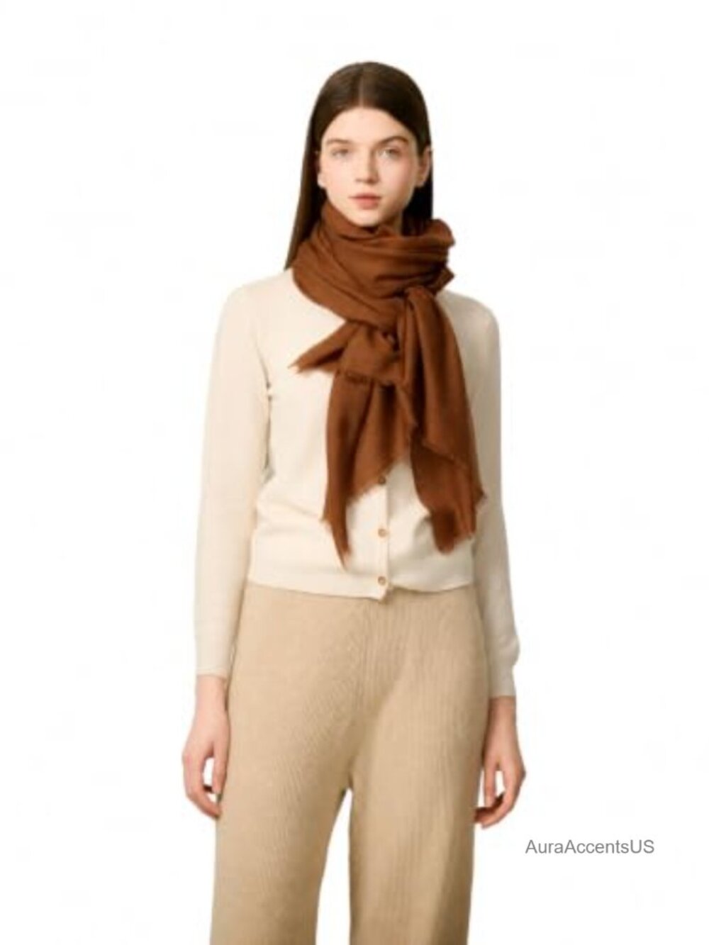 100% Cashmere Shawl Wrap Women Oversized Thin Sheer Scarf